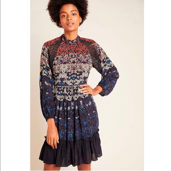 Anthropologies Bhanuni by Jyoti dress Mock Neck S